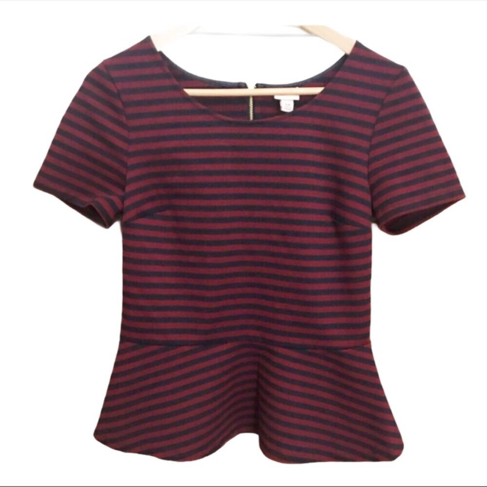 Merona Striped Peplum Shirt Small Top Shirt Retro Vintage